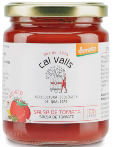 Salsa De Tomate 270 gramos Demeter de Cal Valls