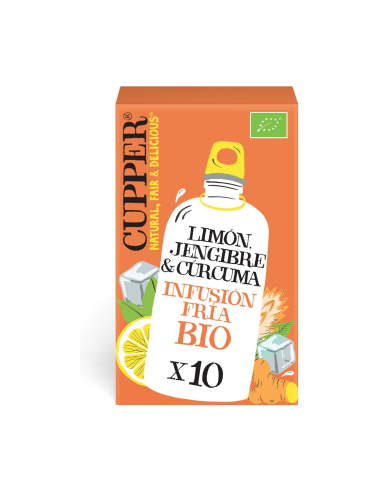 Limon-Jengibre-Curcuma Infusion Fria 10 Bolsitasa Bio Cupper