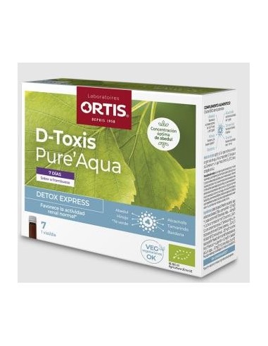 D-Toxis Pure Aqua Frambuesa 7X15 Mililitros Bio Ortis
