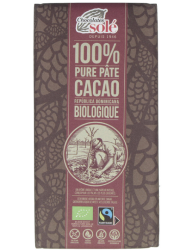 Chocolate Negro 100%  100 Gramos Eco Sg Chocolates Sole