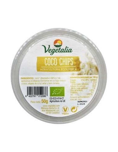 Coco Chips Tarrina 50 Gramos Bio Vegetalia