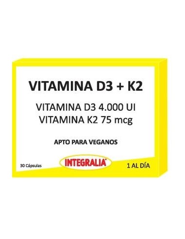Vitamina D3+K2 30Cap. Vegan de Integralia