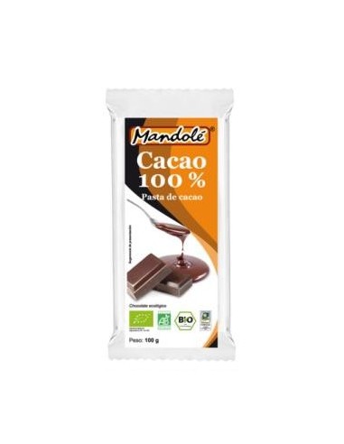Cacao 100% Tableta 100 Gramos Bio Mandole