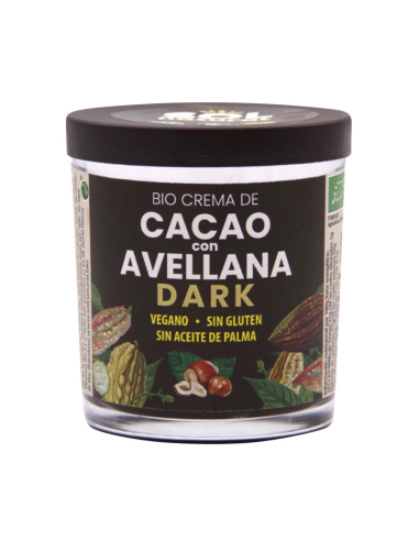 Crema De Cacao Dark Con Avellana Bio 200 Gramos  Sol Natural