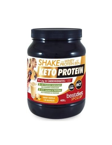 Shake Whey Protein 80% Sabor Vainilla 400 Gramos Keto Protein