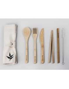 Banbu Set De Cubiertos De Bambu+Funda De Tela. Banbu