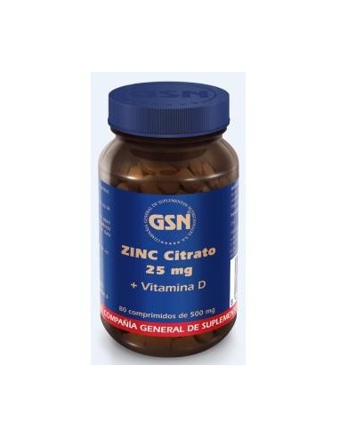 Zinc Citrato 25Miligramos 80 Comprimidos Gsn