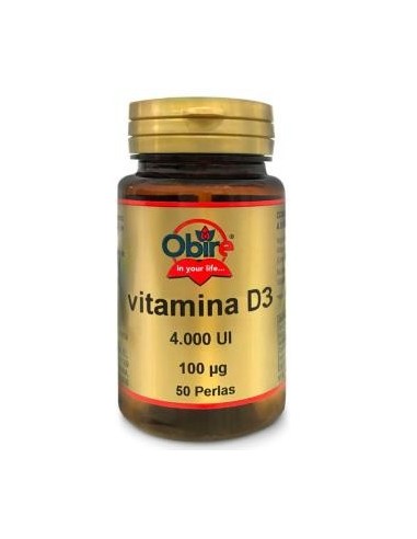 Vitamina D3 100 mcg. (4000 U.I) 50 perlas de Obire