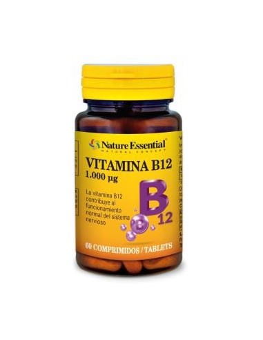 Vitamina B12 1000Mcg 60 comprimidos de Nature Essential