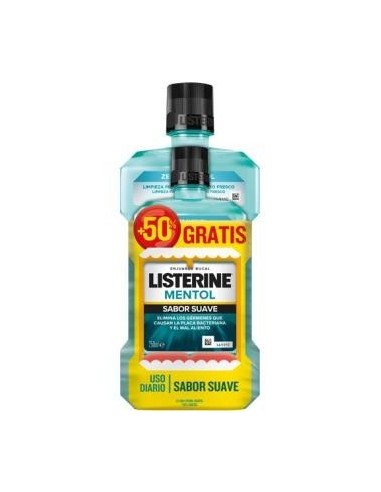 Listerine Mentol Suave 500+250 Mililitros Listerine