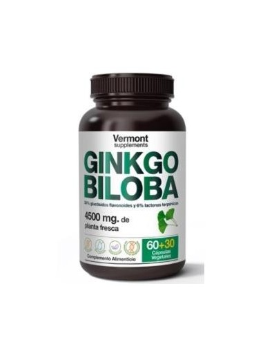 Ginkgo Biloba 60+30V Cápsulas  Vermont Supplements