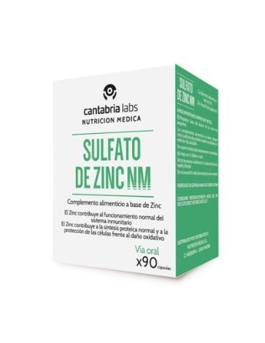 Sulfato De Zinc Nm 90 Cápsulas  Nutricion Medica