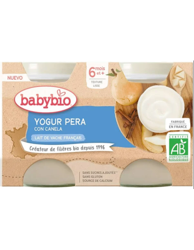 Babybio YOGUR PERA (Vaca) 2x130g de Baby Bio
