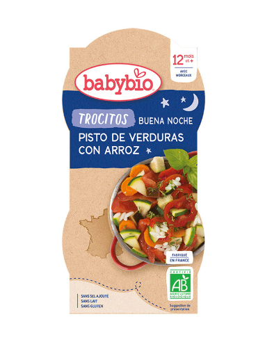 Buena Noche TROCITOS Pisto de Verduras con arroz 2x200g de Baby Bio