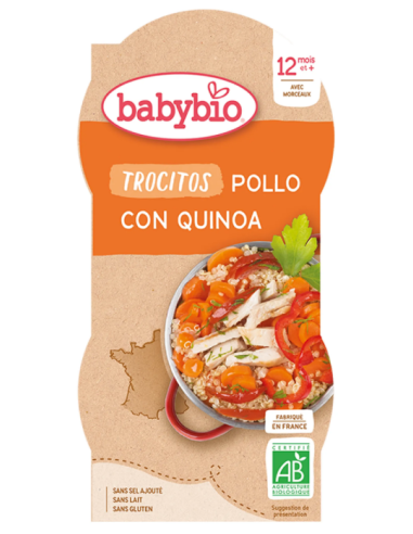 Menu de dia TROCITOS Pollo Quinoa 2x200g de Baby Bio
