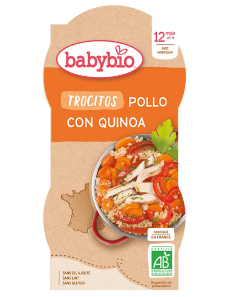 Menu de dia TROCITOS Pollo Quinoa 2x200g de Baby Bio