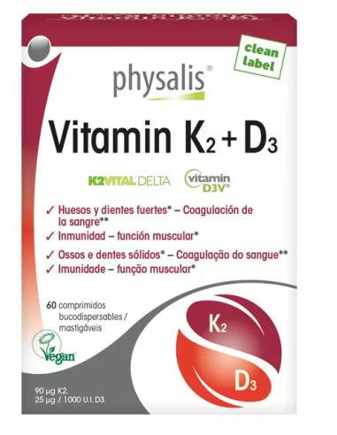 Vitamin K2 + D3 60 comprimidos Physalis