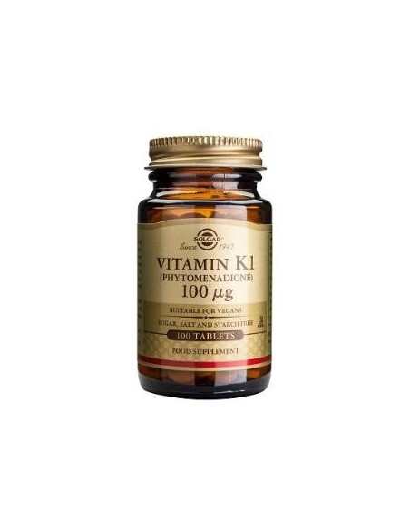 Vitamina K Natural 100Mcg. 100 Comprimidos de Solgar