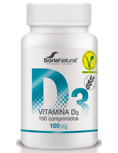 Vitamina D3 150 comprimidos 100 µg  liberación sostenida de Soria Natural