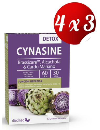 Pack 4x3 uds Cynasine Detox 60 Capsulas De Dietmed