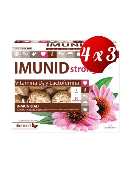 Pack 4x3 uds Imunid Strong + Equinácea  30 Comprimidos De Dietmed