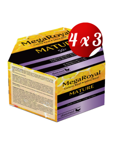 Pack 4x3 uds Megaroyal Mature  20 X 15 Ml Ampollas De Dietmed