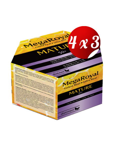 Pack 4x3 uds Megaroyal Mature  20 X 15 Ml Ampollas De Dietmed