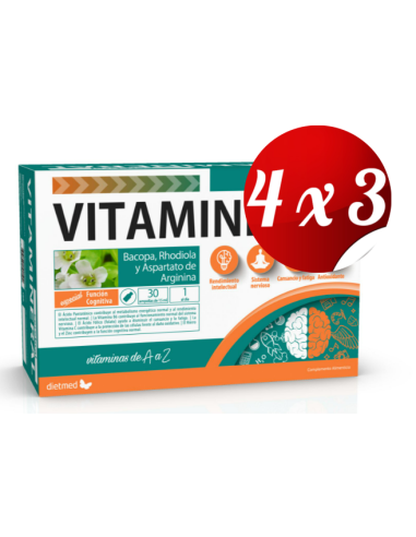 Pack 4x3 uds Vitamineral Cerebral  30X15Ml Ampollas De Dietmed