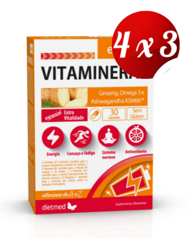 Pack 4x3 uds Vitamineral Energy  30 Capsulas De Dietmed