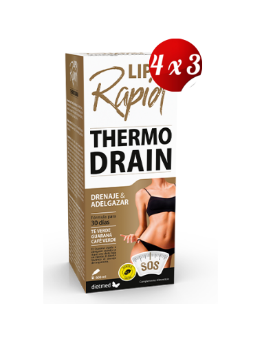 Pack 4x3 uds Liporapid Thermodrain Solución Oral 600Ml De Dietmed
