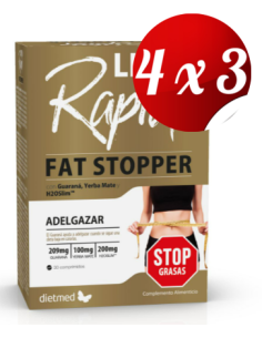Pack 4x3 uds Liporapid Fat Stopper  30 Comprimidos De Dietmed