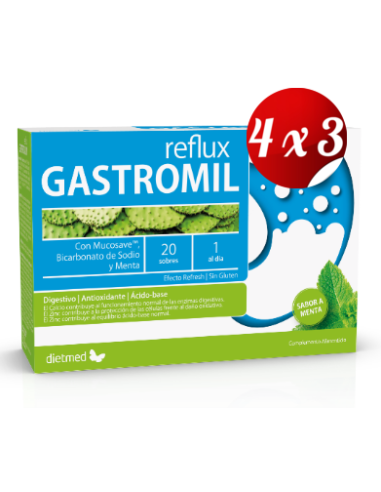 Pack 4x3 uds Gastromil Reflux  20 X 6,0G Sobres De Dietmed