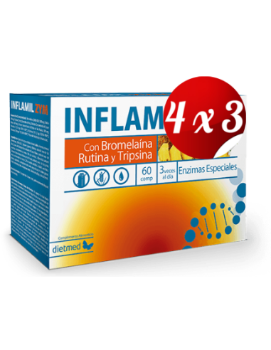 Pack 4x3 uds Inflamil Zym  60 Comprimidos De Dietmed