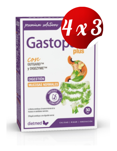Pack 4x3 uds Gastopan Plus  30 Comprimidos De Dietmed