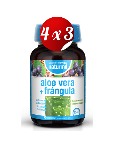 Pack 4x3 uds Aloe Vera + Frángula 150 Mg  90 Comprimidos De Dietmed