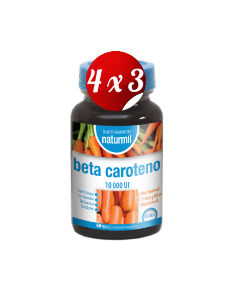 Pack 4x3 uds Betacaroteno 10.000 Ui Perlas 60 Capsulas De Dietmed