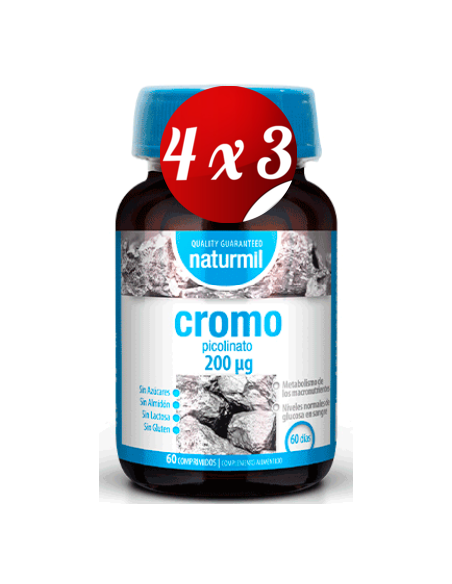 Pack 4x3 uds Cromo Picolinato  60 Comprimidos De Dietmed