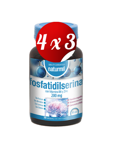 Pack 4x3 uds Fosfatildiserina Complex 200 Mg  30 Comprimidos De Dietmed