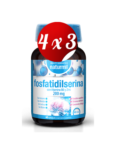 Pack 4x3 uds Fosfatildiserina Complex 200 Mg  60 Comprimidos De Dietmed