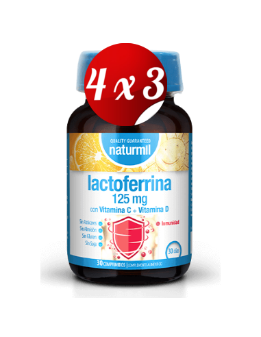 Pack 4x3 uds Lactoferrina 125 Mg  30 Comprimidos De Dietmed