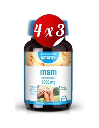 Pack 4x3 uds Msm + Vitamina C 1000 Mg  90 Comprimidos De Dietmed
