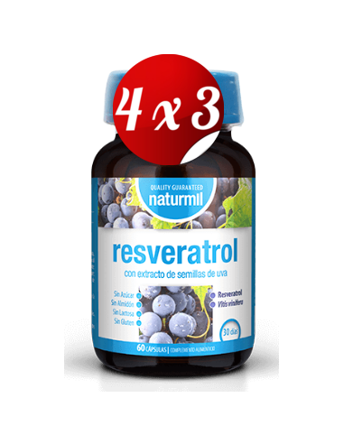 Pack 4x3 uds Resveratrol Complex  60 Comprimidos De Dietmed