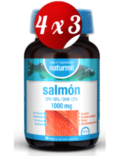 Pack 4x3 uds Salmón 1000 Mg Perlas 90 Capsulas De Dietmed