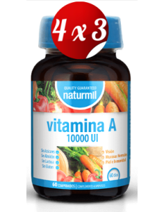 Pack 4x3 uds Vitamina A 10 000Ui  60 Comprimidos De Dietmed