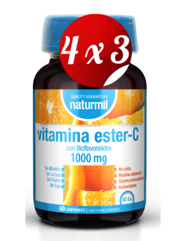 Pack 4x3 uds Vitamina Ester C 1000 Mg  60 Comprimidos De Dietmed