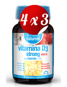 Pack 4x3 uds Vitamina D3 Strong 4000 Ui90 Comprimidos De Dietmed