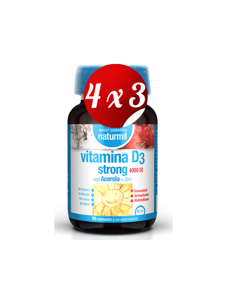 Pack 4x3 uds Vitamina D3 Strong 4000 Ui90 Comprimidos De Dietmed