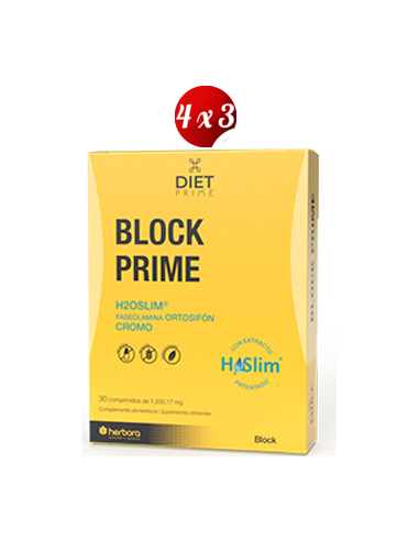 Pack 4x3 Block Prime 30 Comprimidos de Herbora