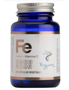 Fe (25 Mg) + Vitamina C Bote Cristal, 30 Cápsulas Veg Veggunn