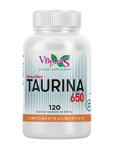 Taurina 650 mg (Forma Libre) 120 Cápsulas Vegetales Vbyotics